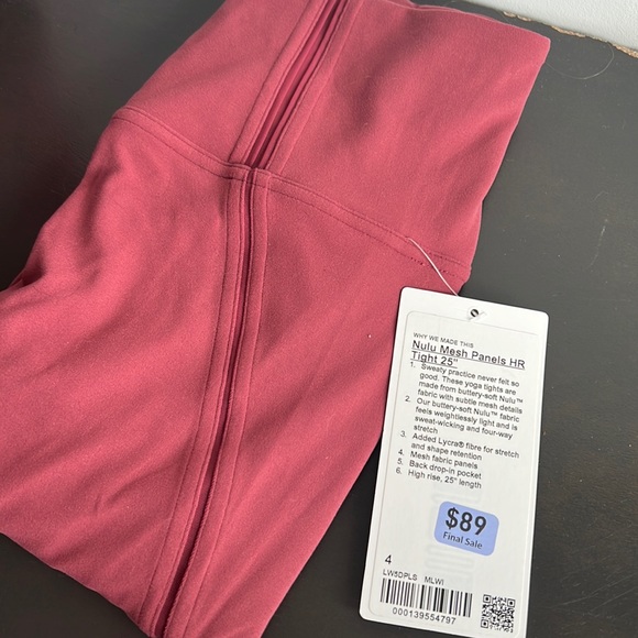 Lululemon Mesh panels HR right 25 “ size 4 - Picture 1 of 5